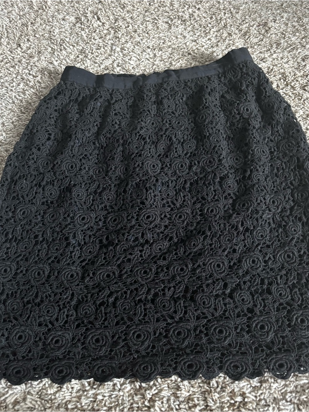elevenses Black Floral Lace Pencil Skirt anthropologie